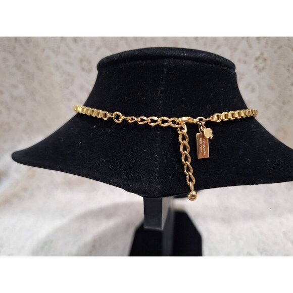 EUC Kate Spade Gold-Tone Chunky Statement Necklace With Cream Gemstones - Picture 3 of 3